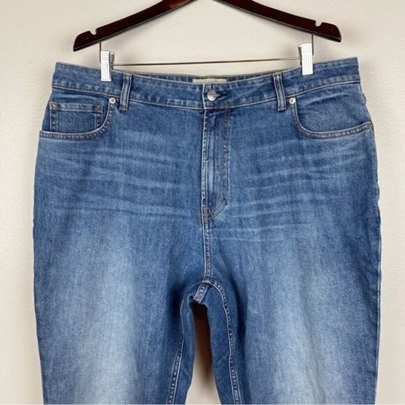Everlane Plus Curvy Cheeky Straight Leg High Rise Jeans Raw Hem Size 35 NWOT - Picture 4 of 11